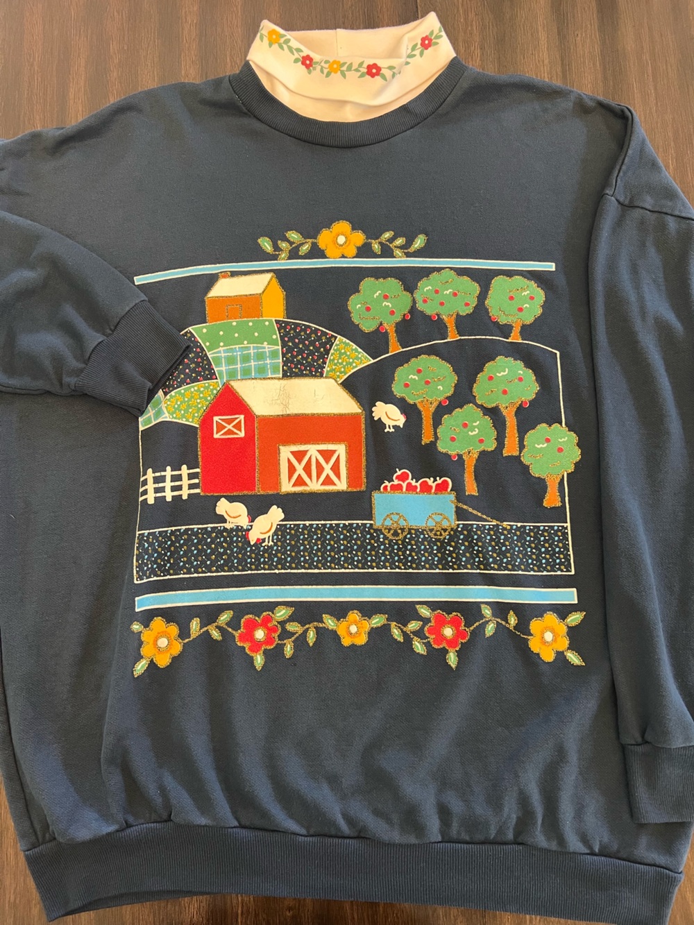 Vintage 1990s Navy Farmhouse Sweatshirt